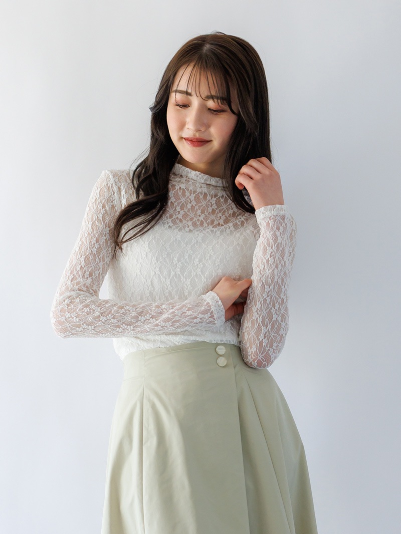 立衿レースインナー<秋コーデ>