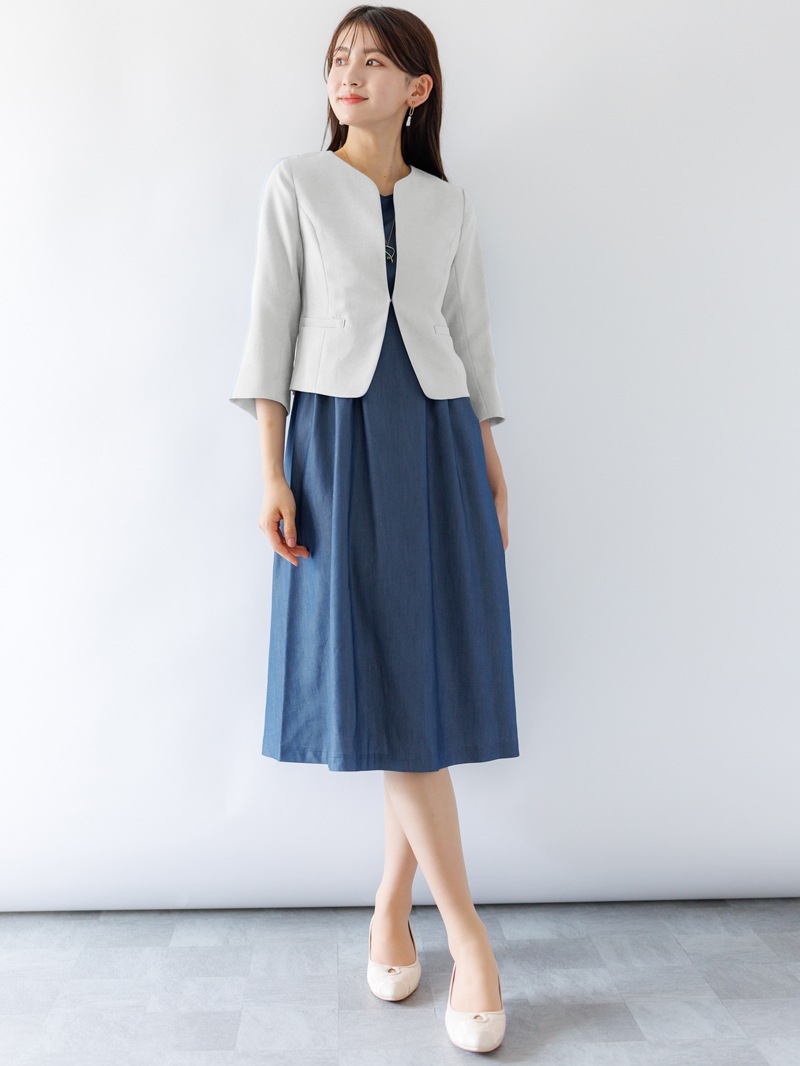 【限定70％OFF】麻調合繊キーネックジャケット
