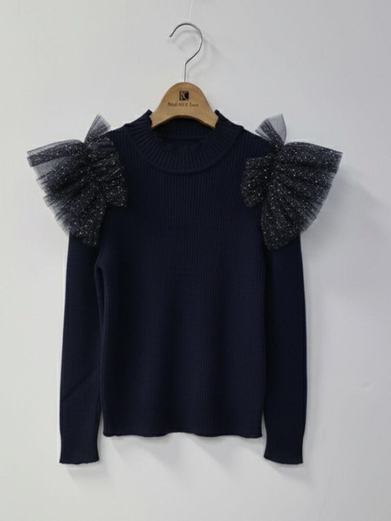 衿なみ柄肩チュールフリル付ニット｜KarLParkLane Style ONLINE SHOP