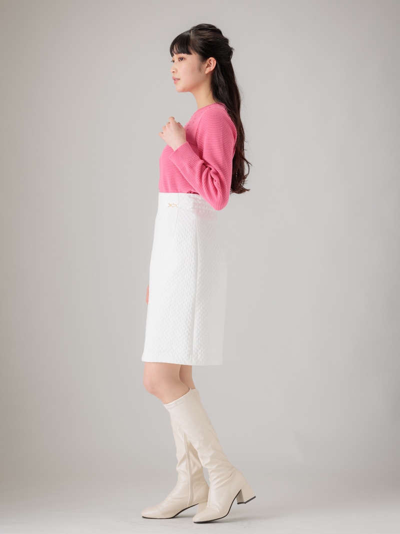 【均一価格】マトラッセビット付ハギAラインスカート<春夏物アウトレット>