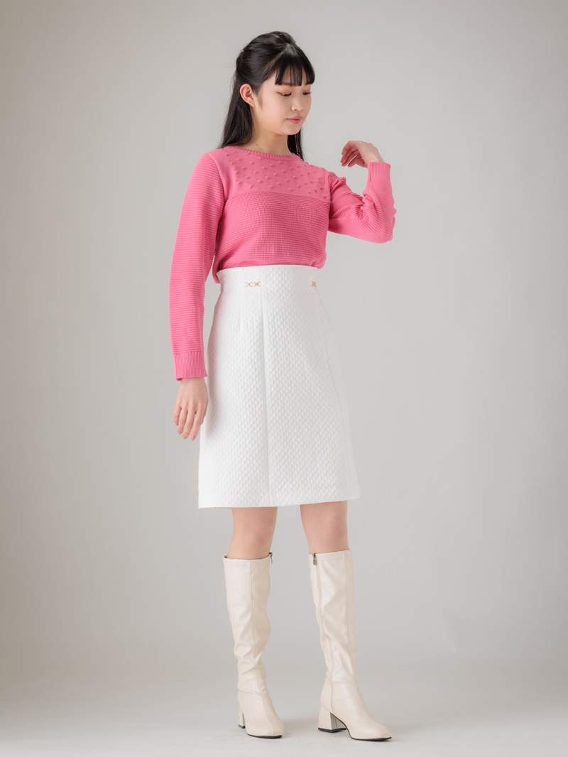 【均一価格】マトラッセビット付ハギAラインスカート<春夏物アウトレット>