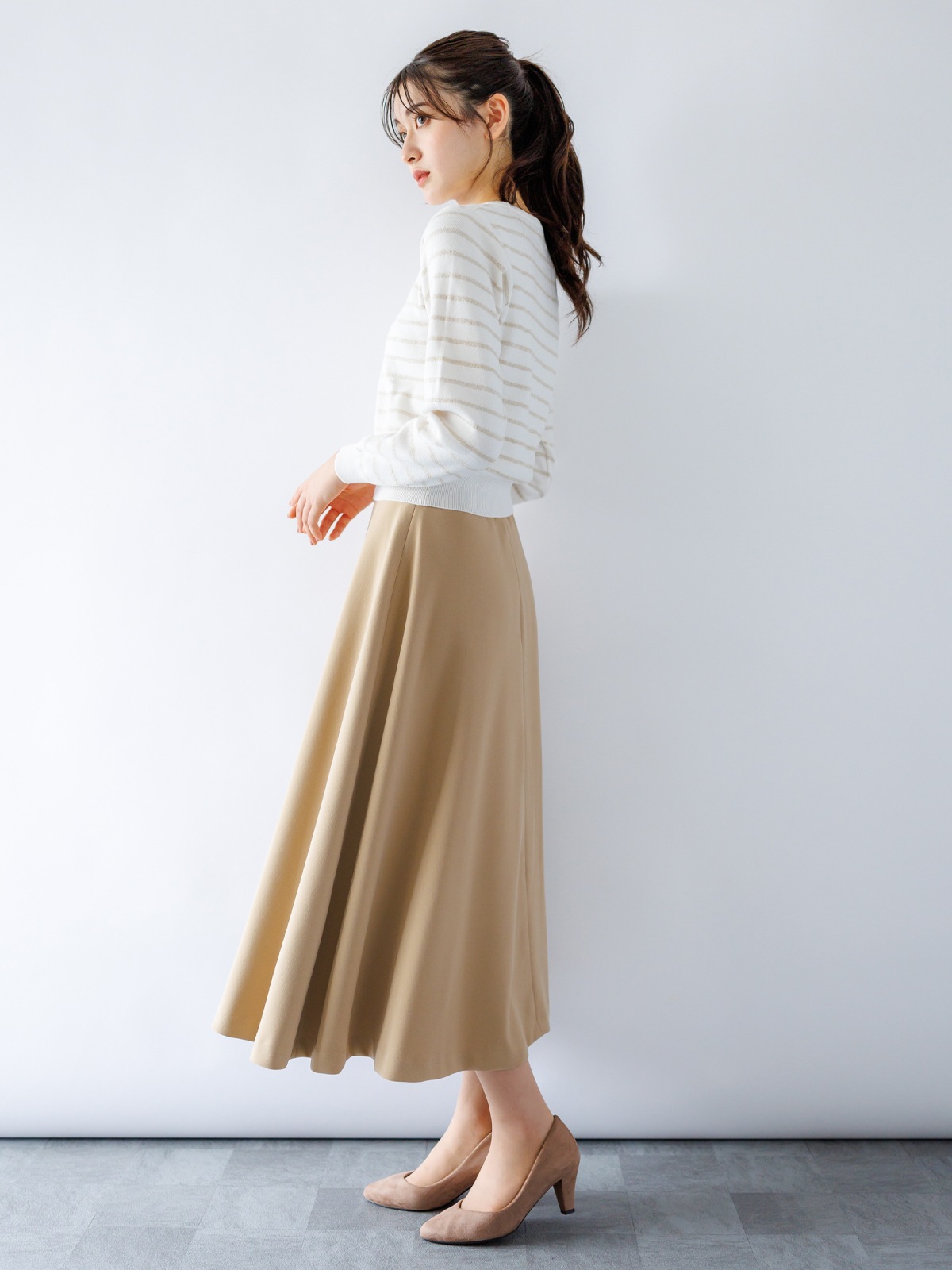 【50%OFF】ムジロングフレアースカート