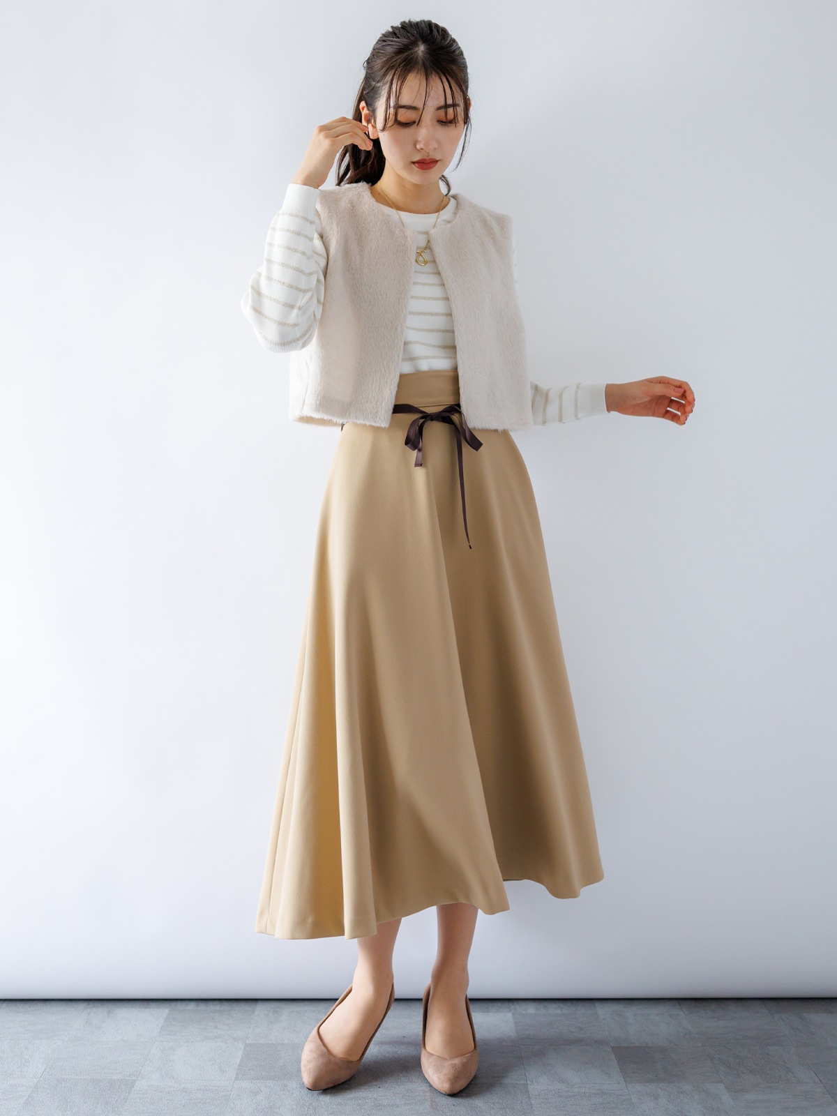 【50%OFF】ムジロングフレアースカート