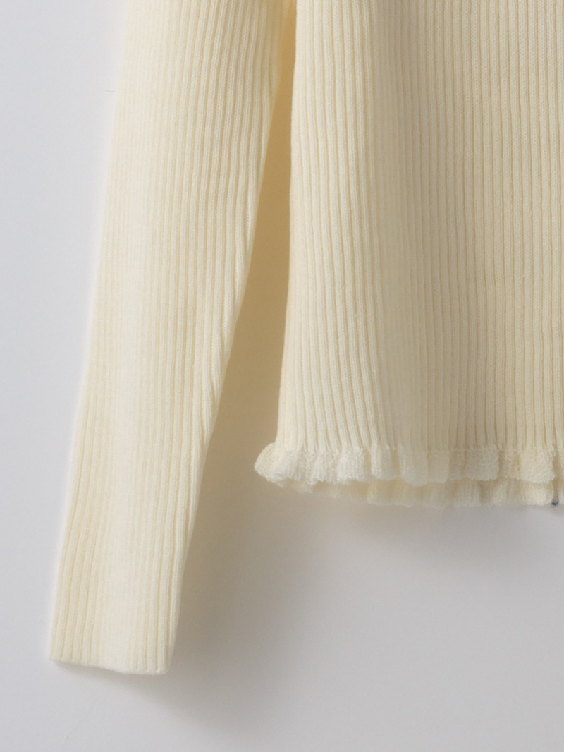 【30%OFF】シャーリング×リブハイネックニット