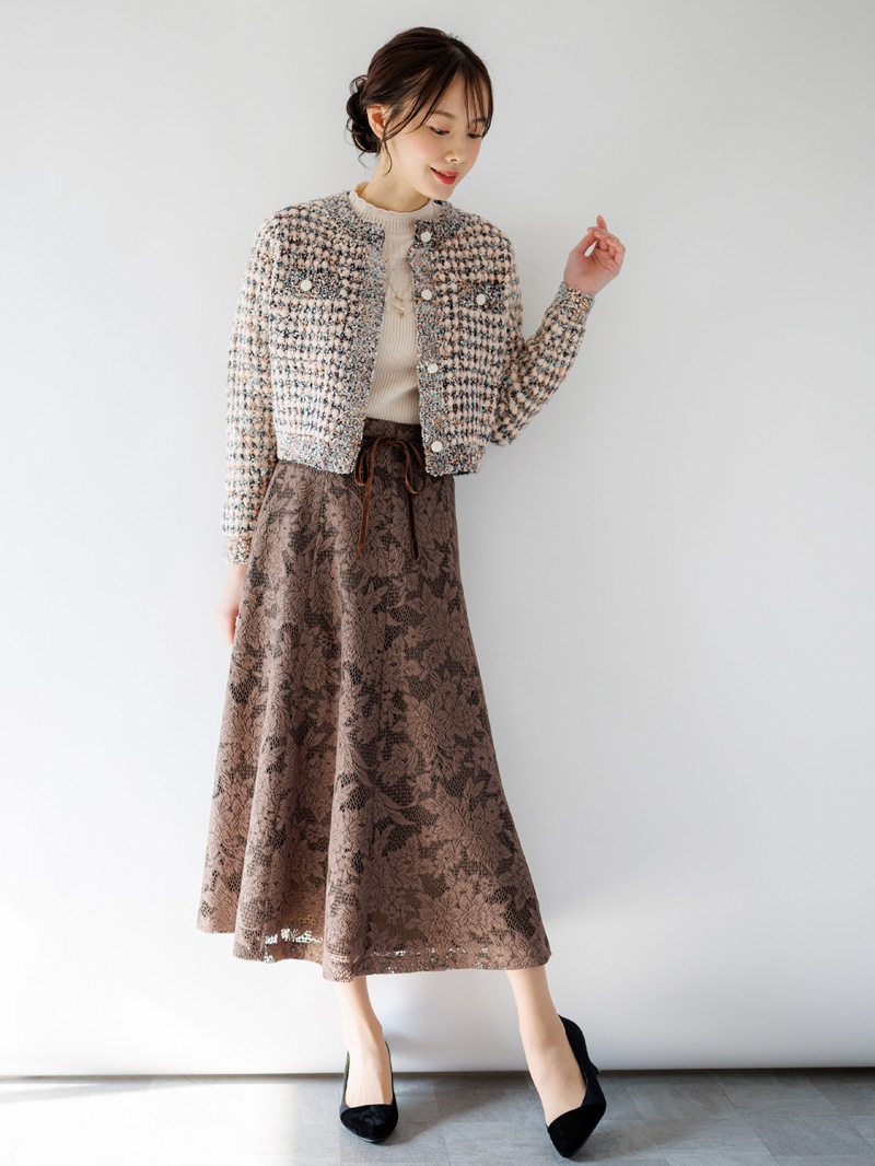 【30%OFF】シャーリング×リブハイネックニット