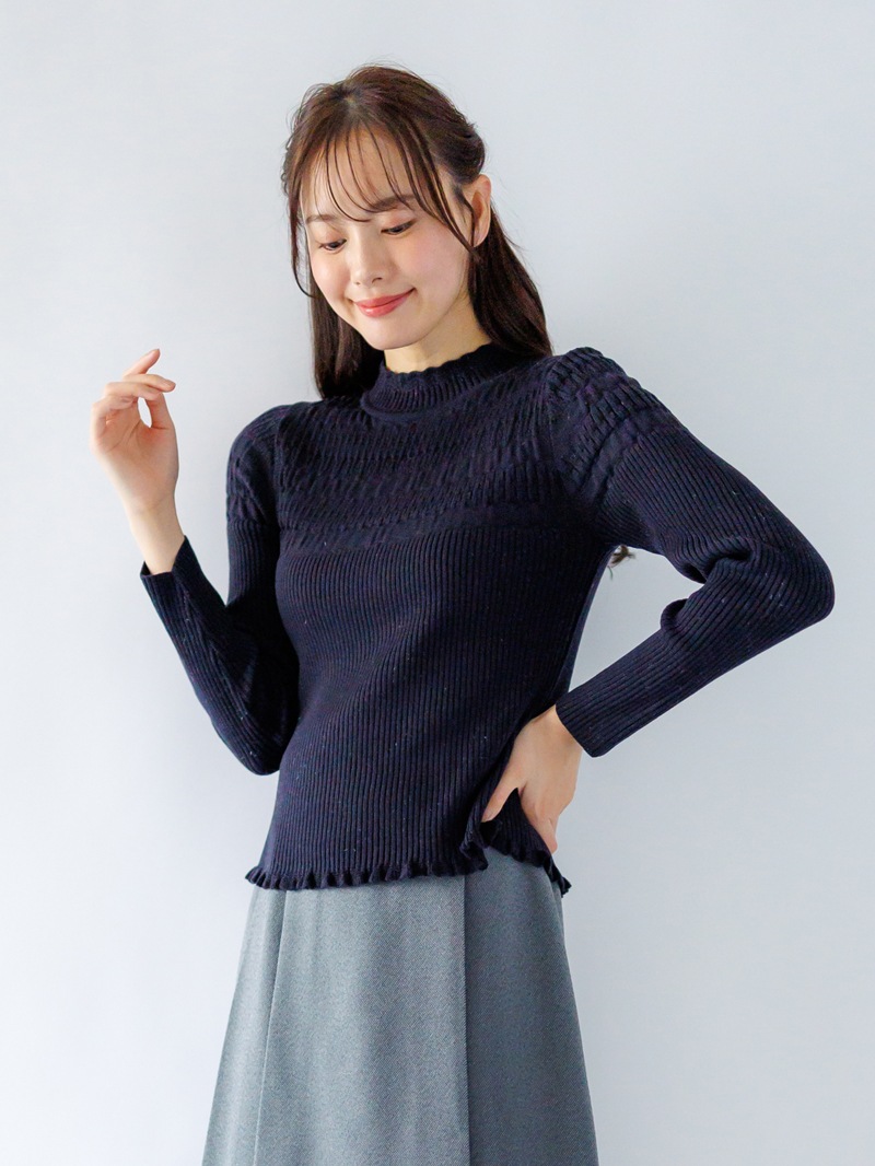 30%OFF】シャーリング×リブハイネックニット｜KarLParkLane Style