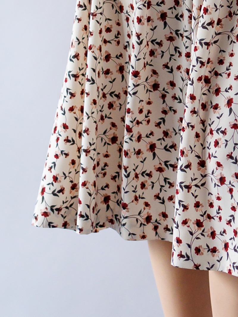 プリントドローストリングワンピース<秋コーデ>