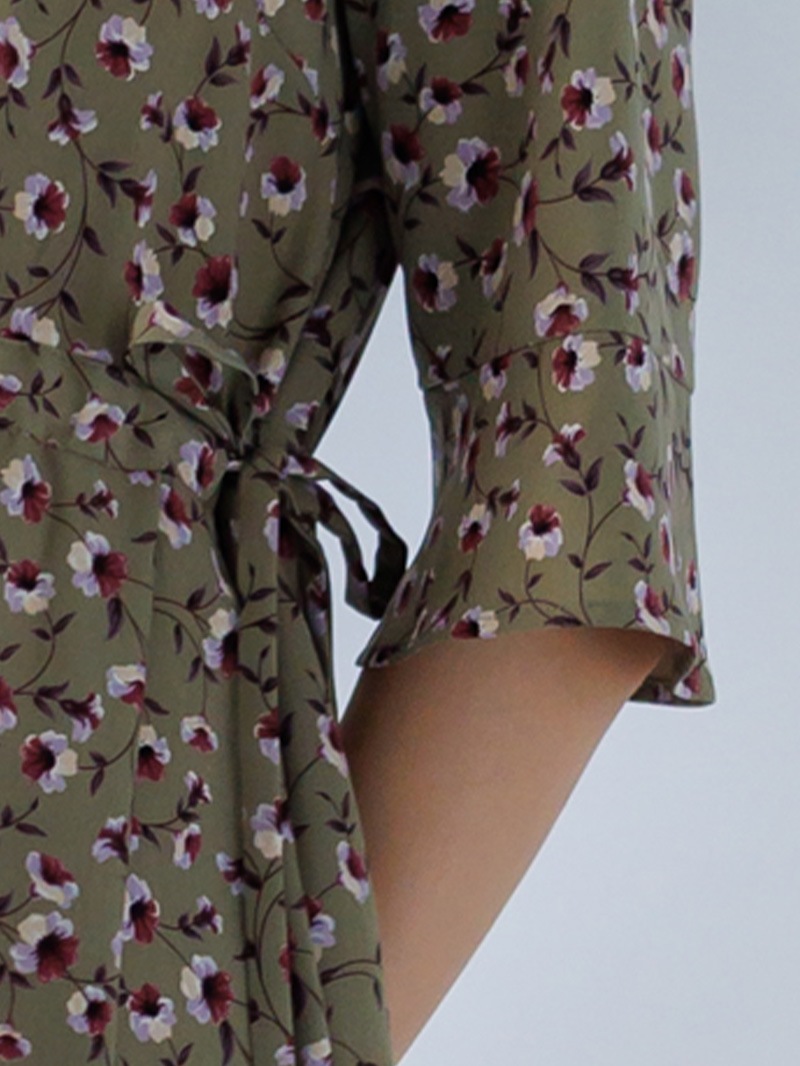 プリントドローストリングワンピース<秋コーデ>