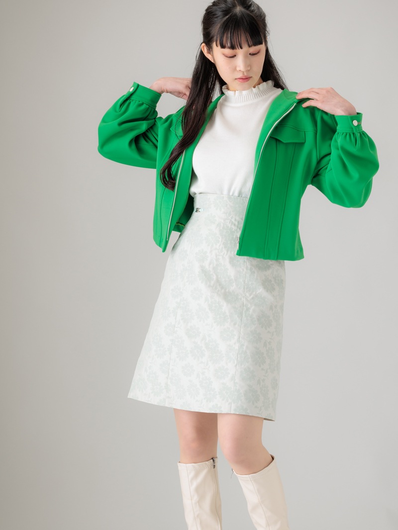 noble シャギージャガードAラインスカート ブラック noble シャギージャガードAラインスカート ブラック