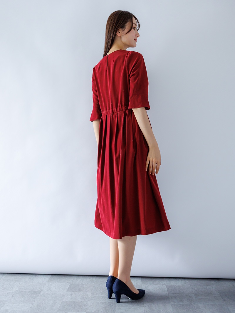 デシンドローストリングワンピース<秋コーデ>