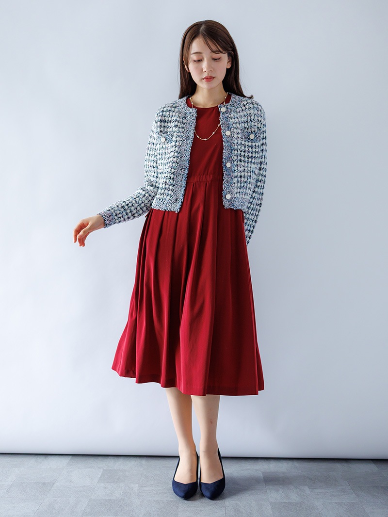 デシンドローストリングワンピース<秋コーデ>