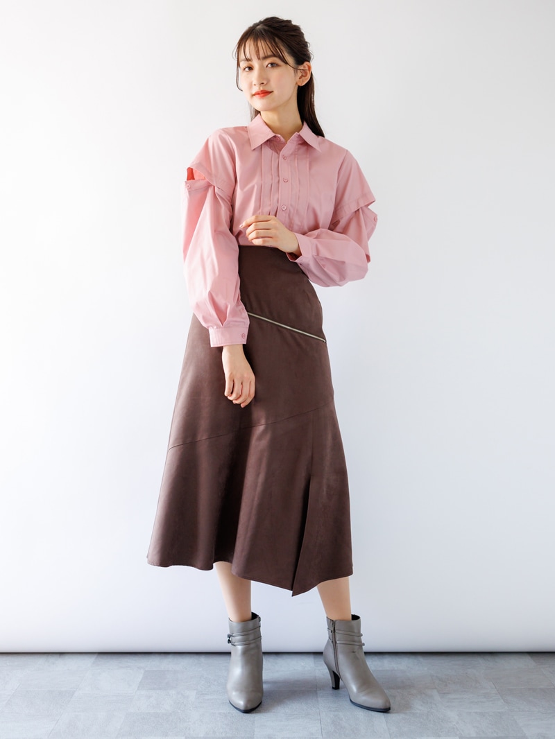 【秋冬50%OFF】無地袖2WAYシャツ