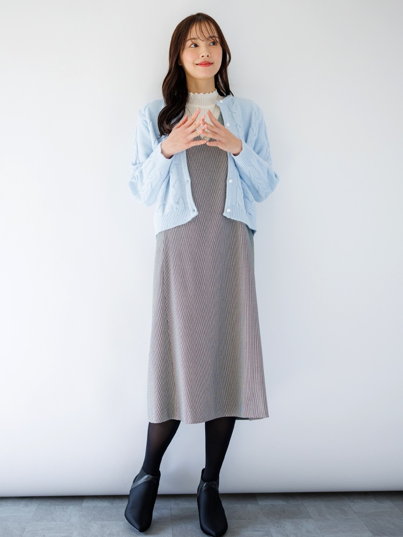 【50%OFF】5Gケーブル丸首カーディガン