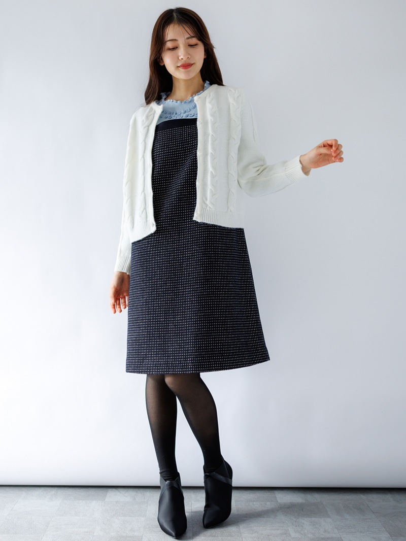 【50%OFF】5Gケーブル丸首カーディガン