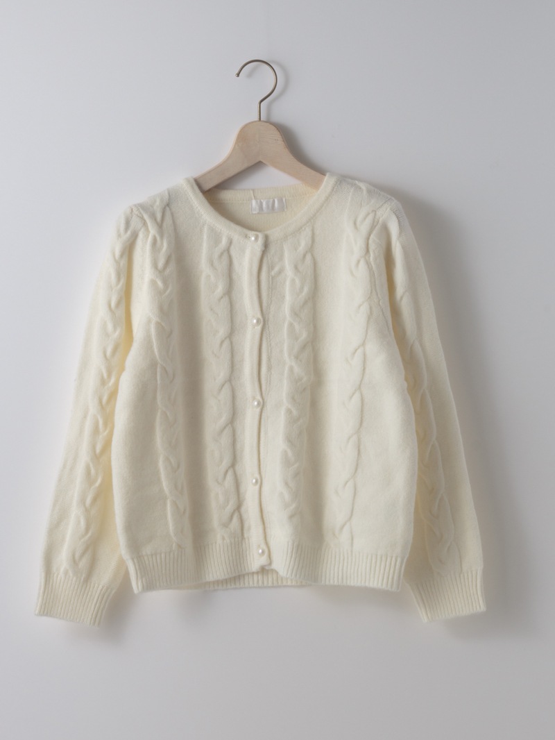 【50%OFF】5Gケーブル丸首カーディガン