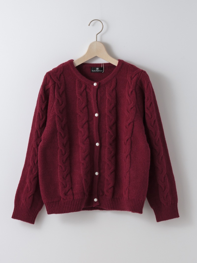 【50%OFF】5Gケーブル丸首カーディガン