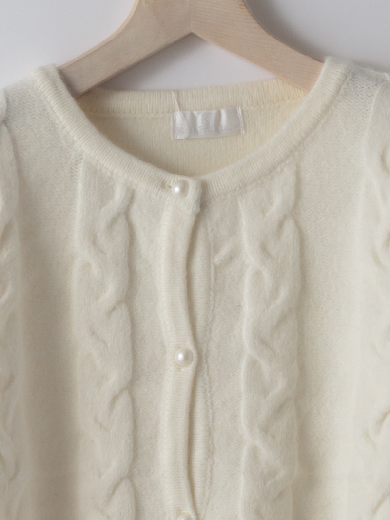 【50%OFF】5Gケーブル丸首カーディガン