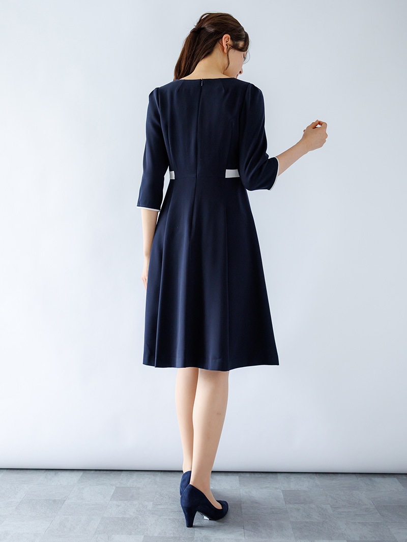 ｺﾝﾊﾟｸﾄﾀﾞﾌﾞﾙｻﾃﾝ配色ﾜﾝﾋﾟｰｽ＜秋コーデ＞