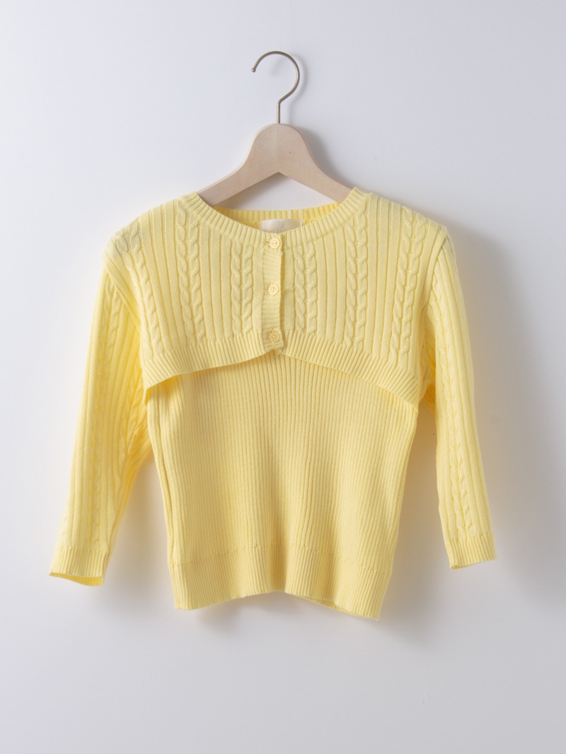 【3,500円均一】ケーブル×リブミドルフ丈アンサンブル