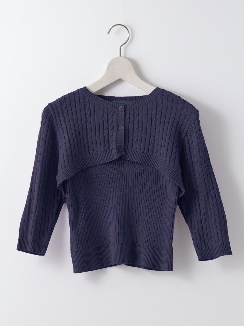 【3,500円均一】ケーブル×リブミドルフ丈アンサンブル