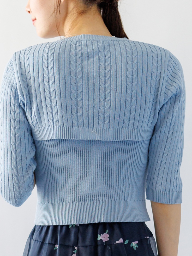 【3,500円均一】ケーブル×リブミドルフ丈アンサンブル