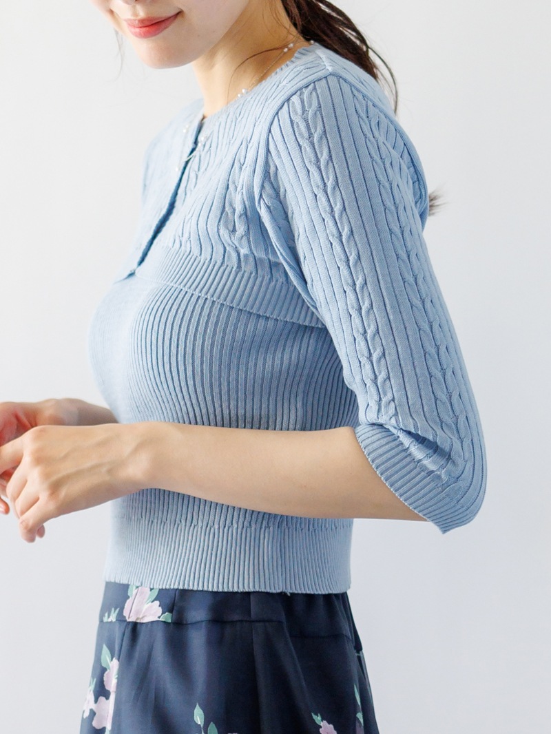 【3,500円均一】ケーブル×リブミドルフ丈アンサンブル