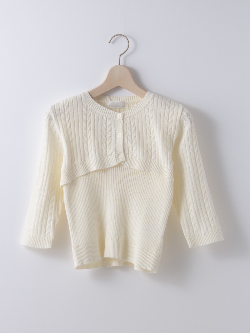 【3,500円均一】ケーブル×リブミドルフ丈アンサンブル