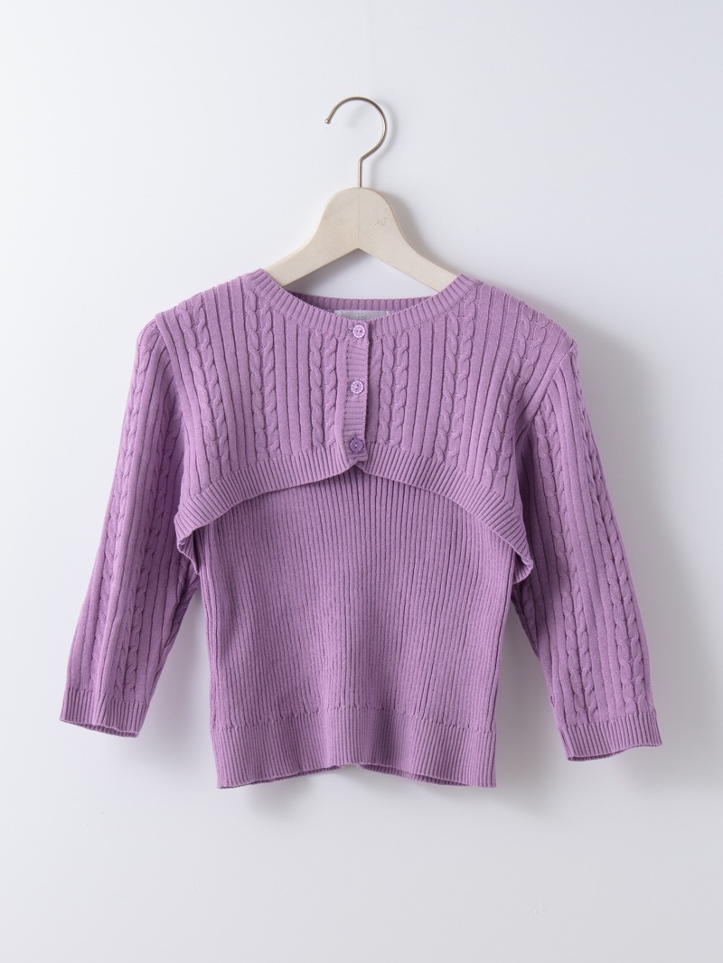 【3,500円均一】ケーブル×リブミドルフ丈アンサンブル