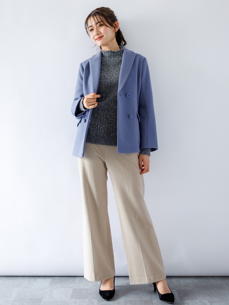 ラメミンクライクファーパール釦付きリブハイネック｜KarLParkLane