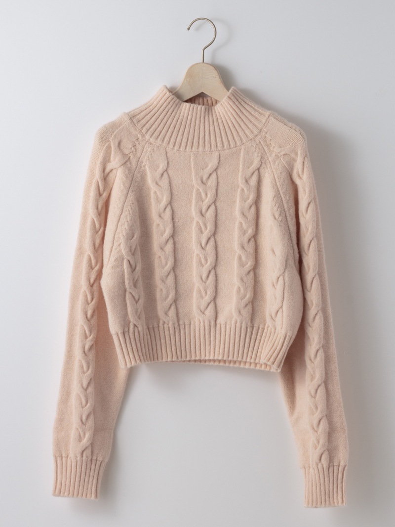 5Gハイネックケーブルショート丈ニット＜アウトレット均一価格＞