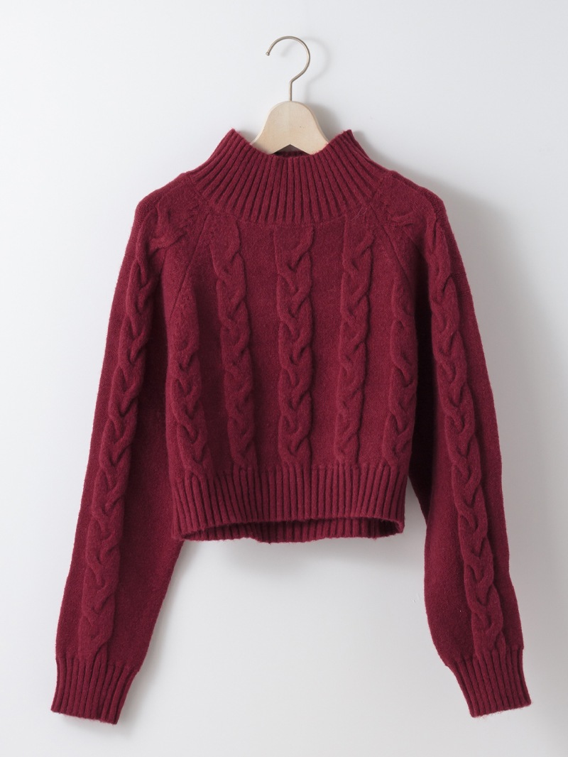 5Gハイネックケーブルショート丈ニット＜アウトレット均一価格＞