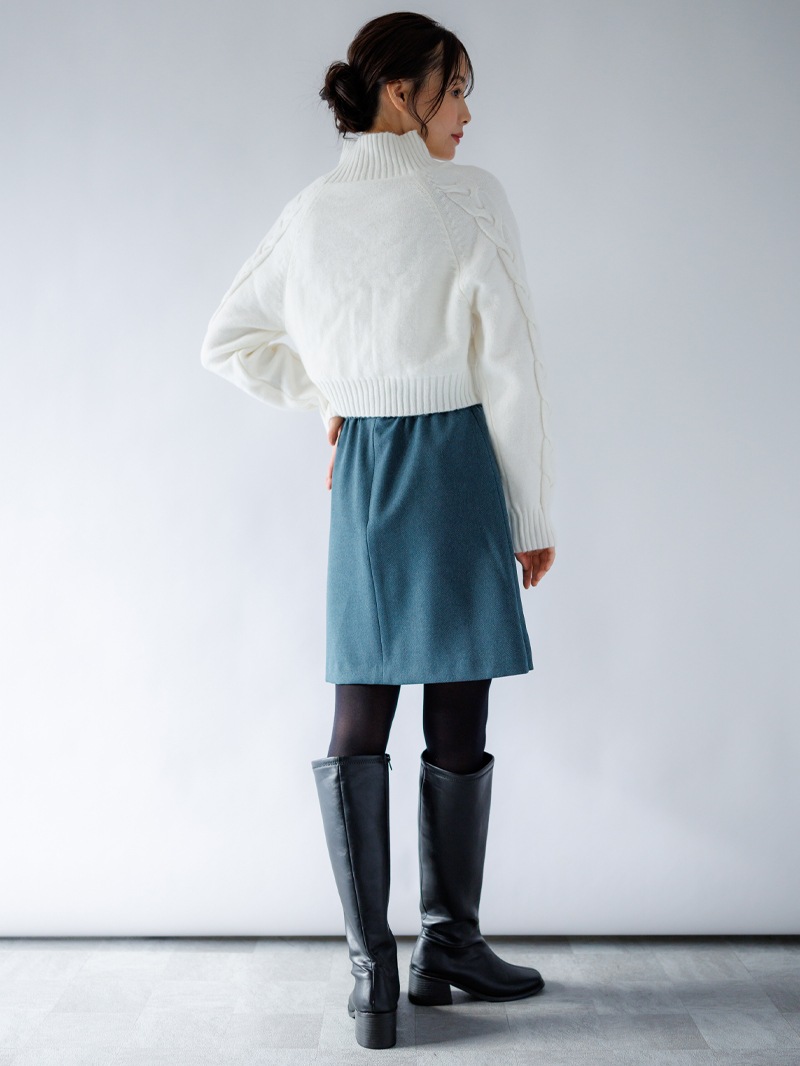 5Gハイネックケーブルショート丈ニット＜アウトレット均一価格＞