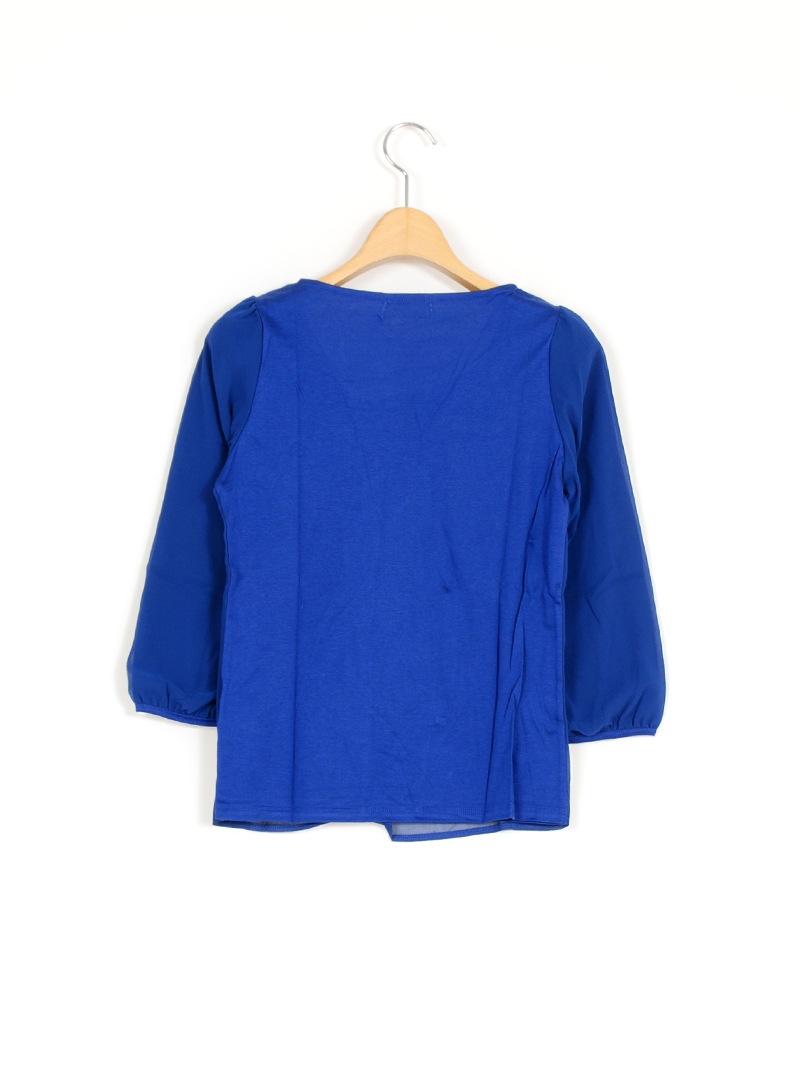 【50%OFF】前袖シフォンラッフル付カットソー