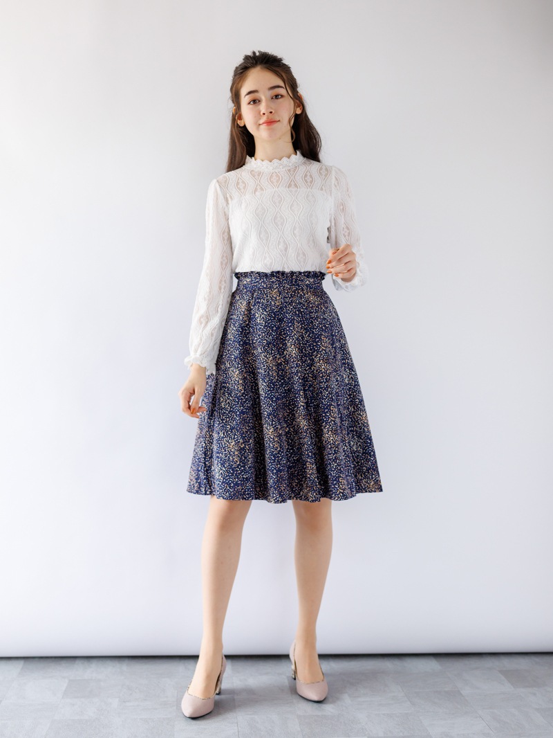 アートプリント10枚ハギフレアースカート