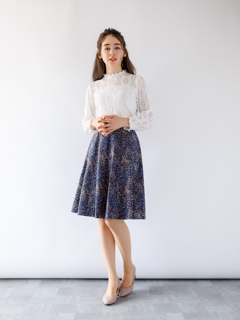 アートプリント10枚ハギフレアースカート