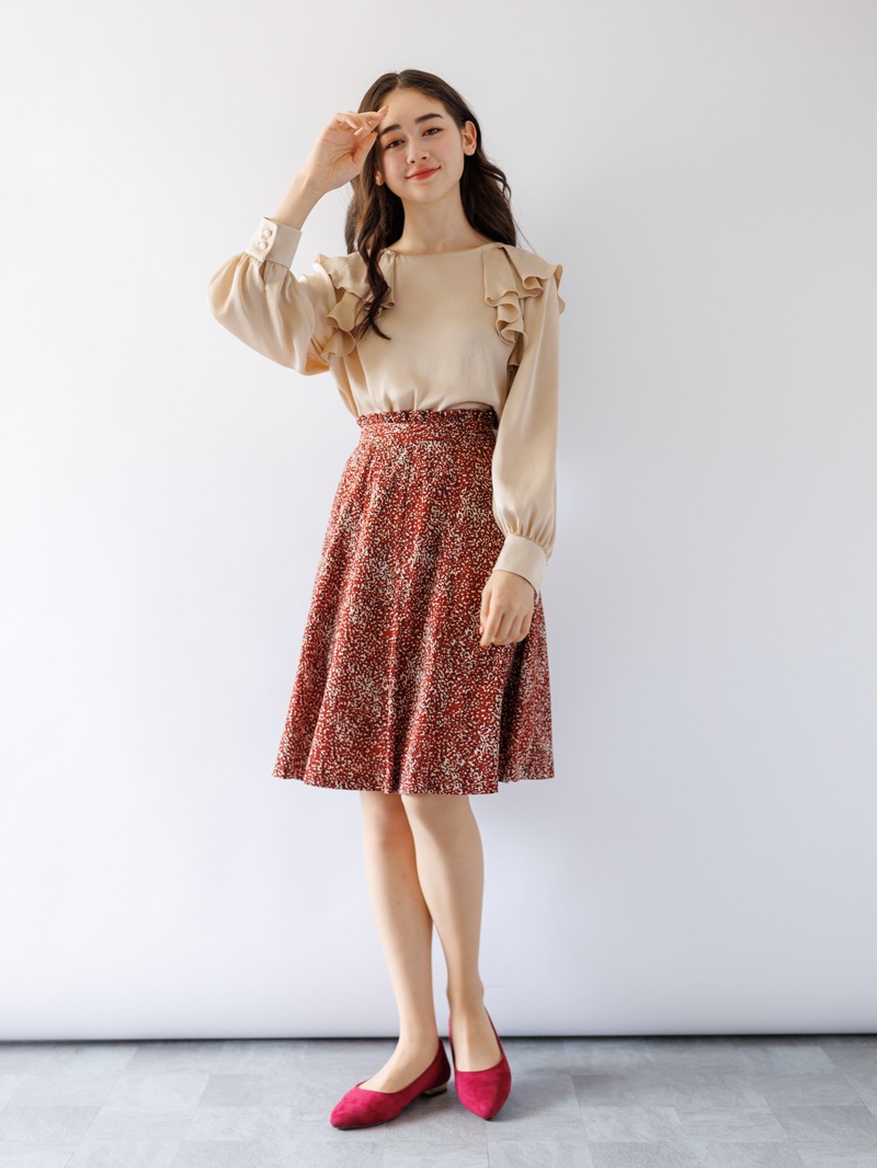 アートプリント10枚ハギフレアースカート