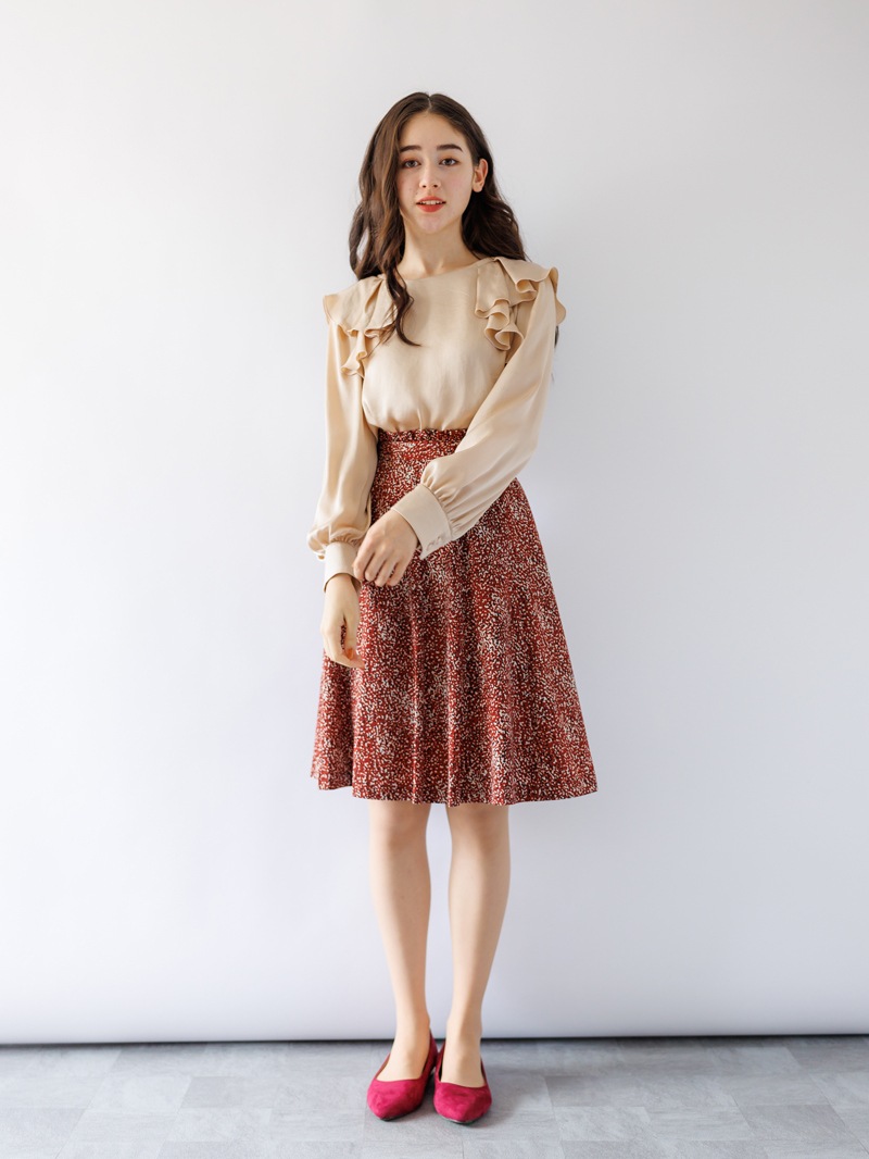 アートプリント10枚ハギフレアースカート