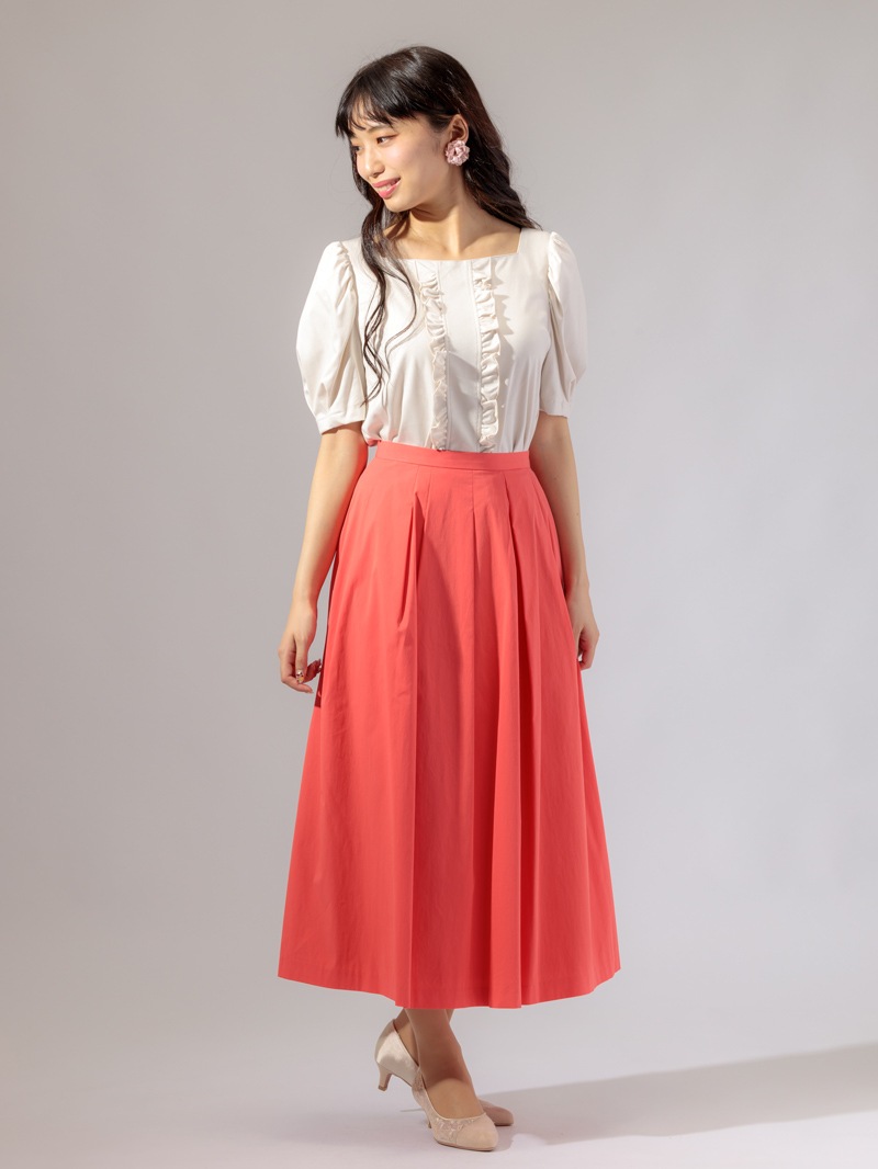 【訳あり】ボディシェルクールブロードタックスカート(207515/ホワイト/9号)