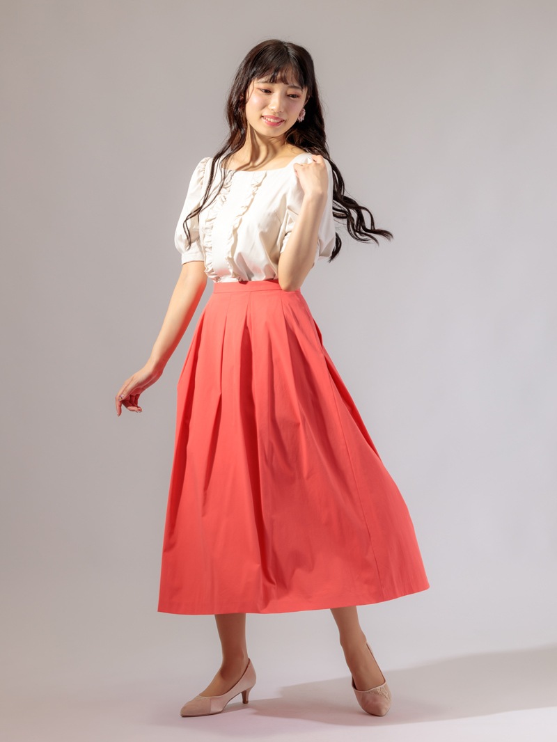 【訳あり】ボディシェルクールブロードタックスカート(207515/ホワイト/9号)