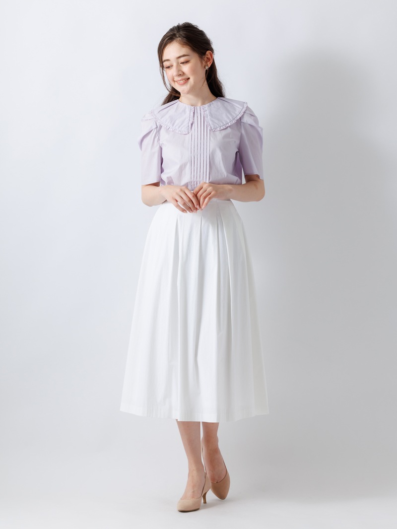 【訳あり】ボディシェルクールブロードタックスカート(207515/ホワイト/9号)