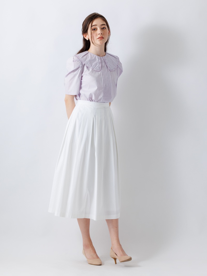 【訳あり】ボディシェルクールブロードタックスカート(207515/ホワイト/9号)