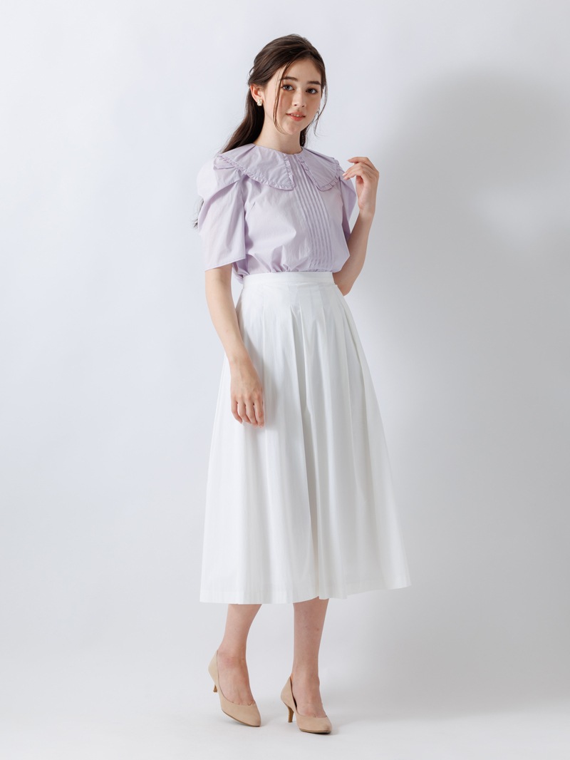 【訳あり】ボディシェルクールブロードタックスカート(207515/ホワイト/9号)