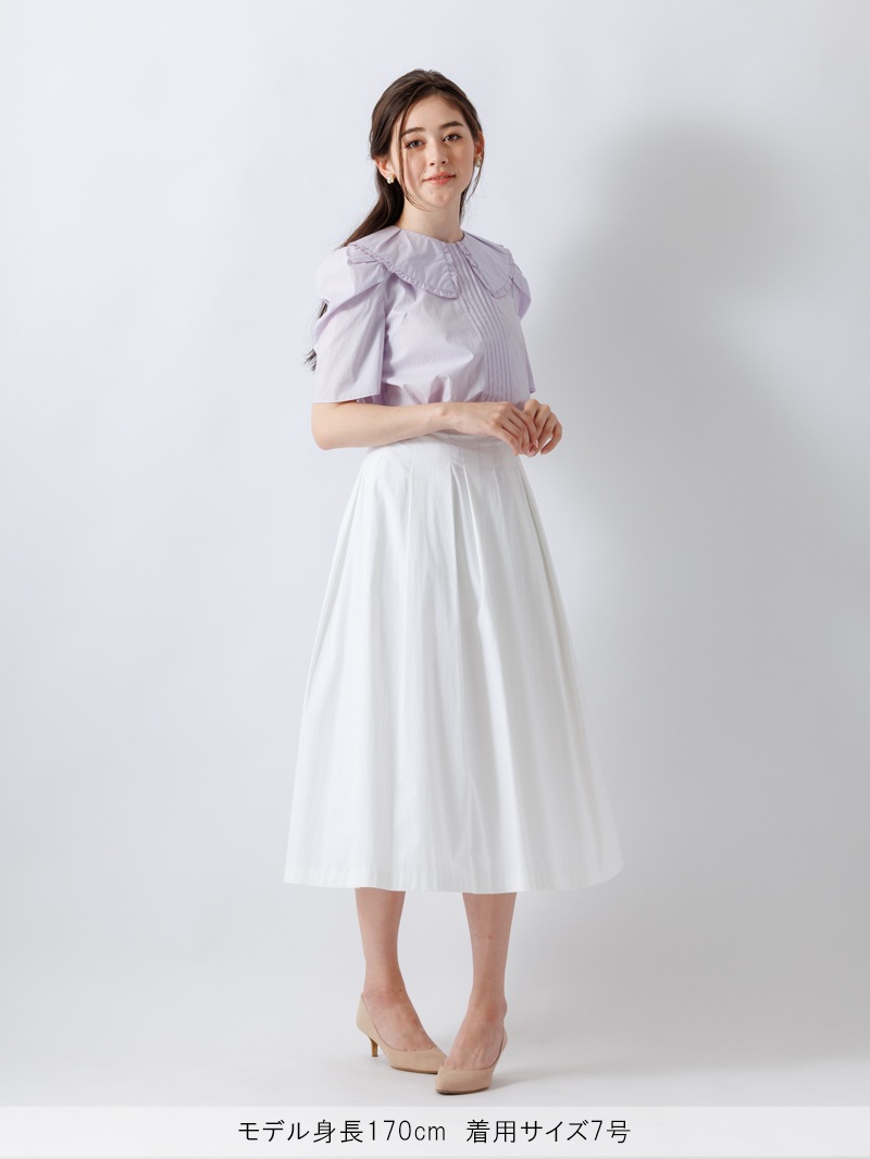 【訳あり】ボディシェルクールブロードタックスカート(207515/ホワイト/9号)