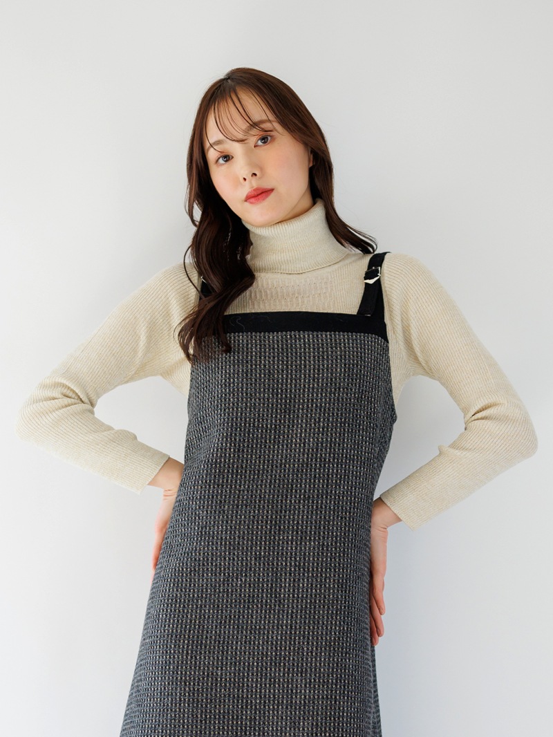 前ケーブル柄ラメリブタートル＜秋コーデ＞