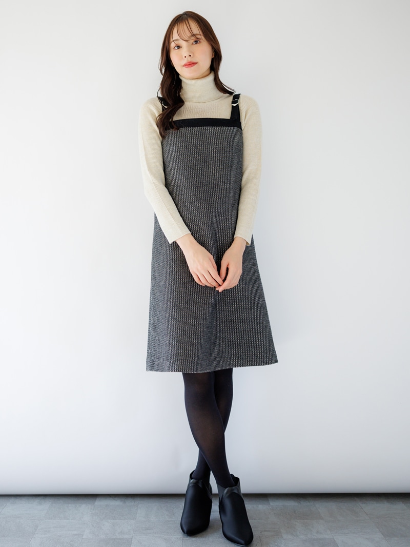 前ケーブル柄ラメリブタートル＜秋コーデ＞