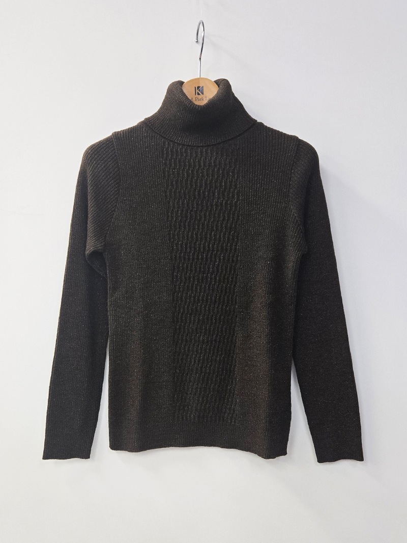 前ケーブル柄ラメリブタートル＜秋コーデ＞