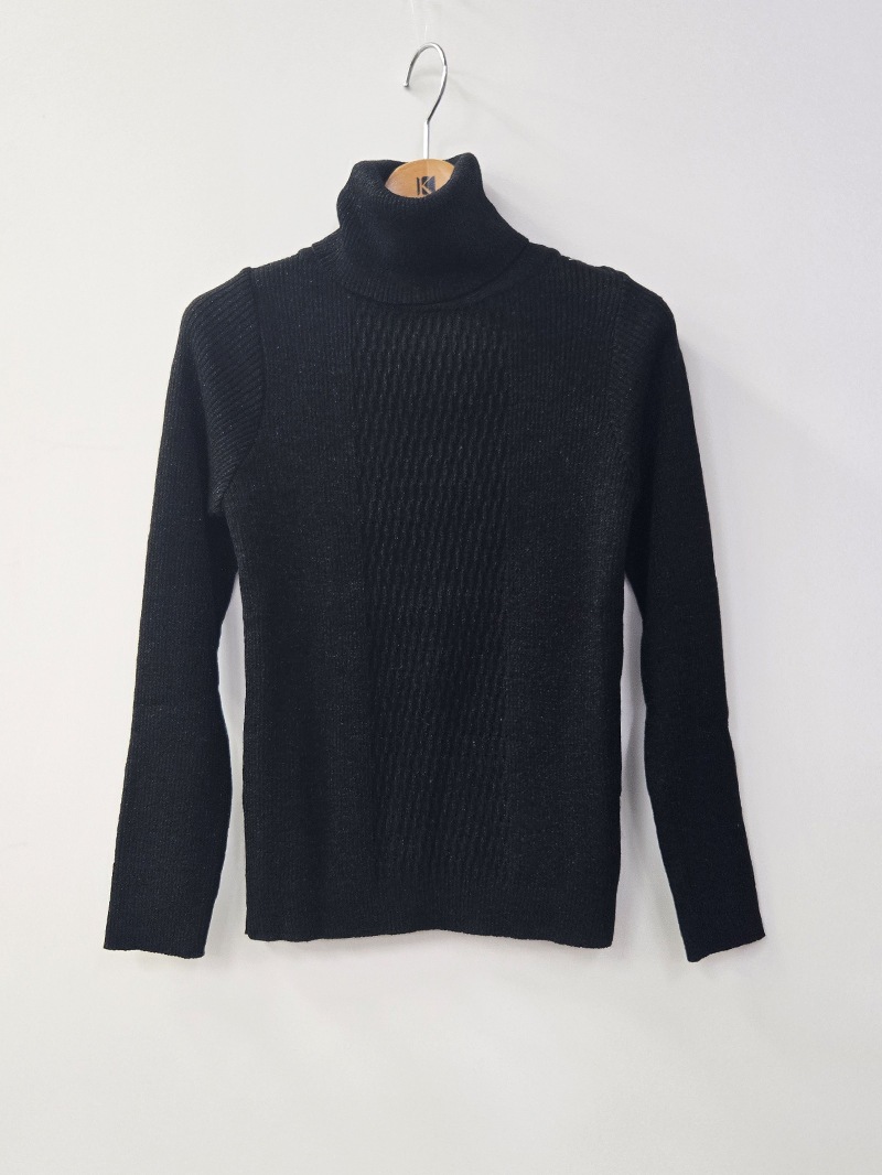 前ケーブル柄ラメリブタートル＜秋コーデ＞