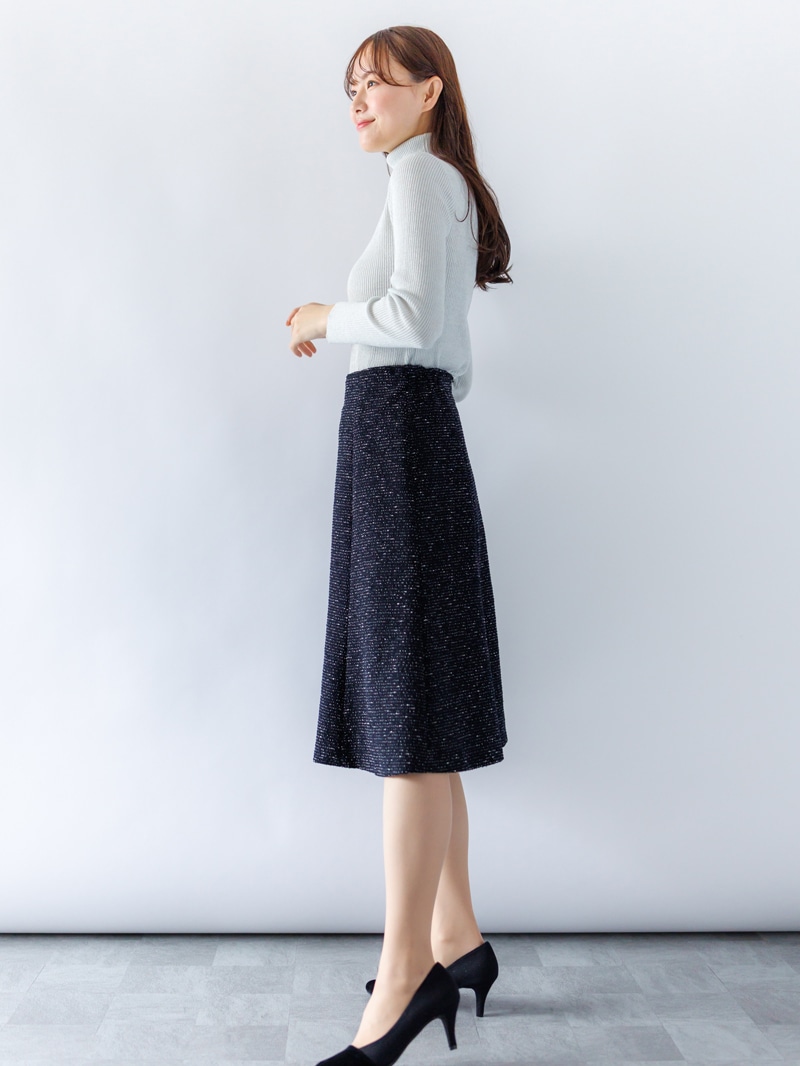 前ケーブル柄ラメリブタートル＜秋コーデ＞