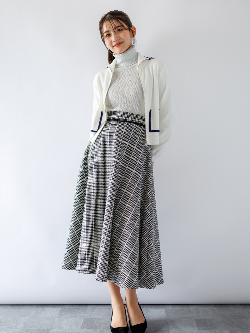 前ケーブル柄ラメリブタートル＜秋コーデ＞