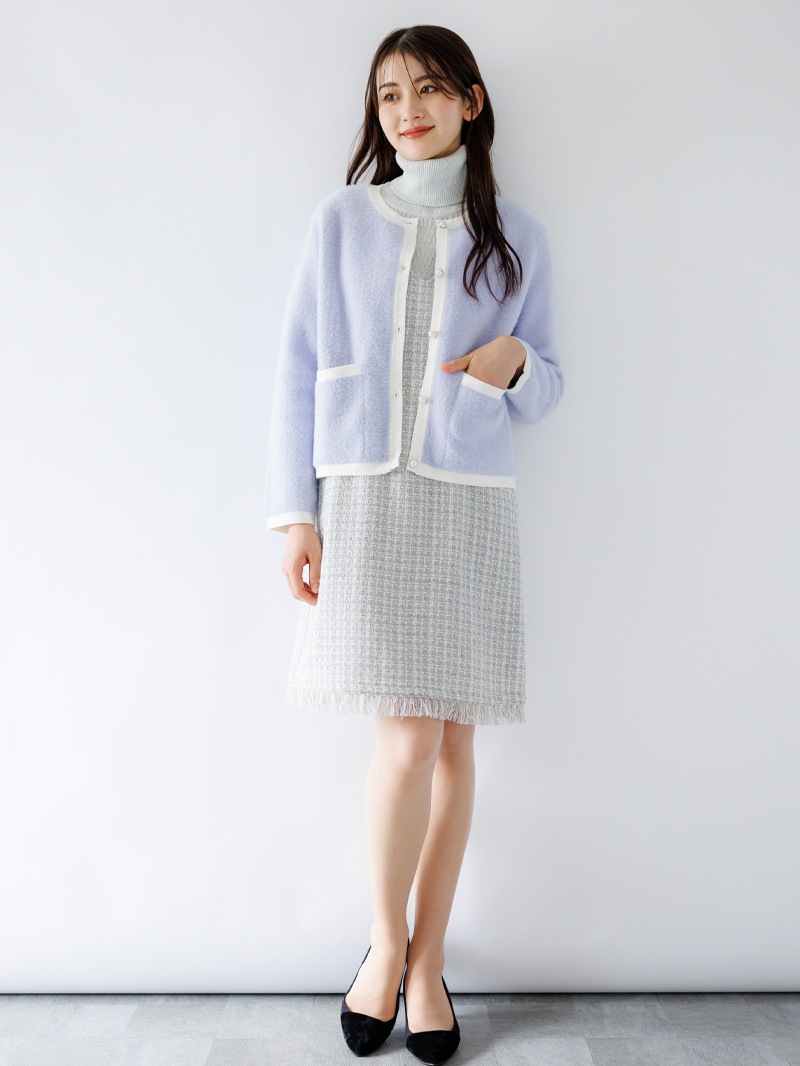 前ケーブル柄ラメリブタートル＜秋コーデ＞